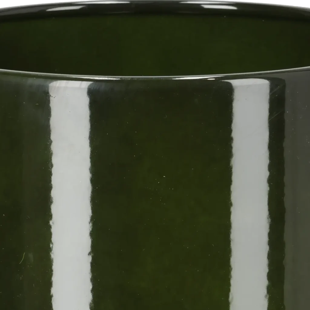 Closeup af Cylinder potte metal w/saucer H17 Ø17 cm.