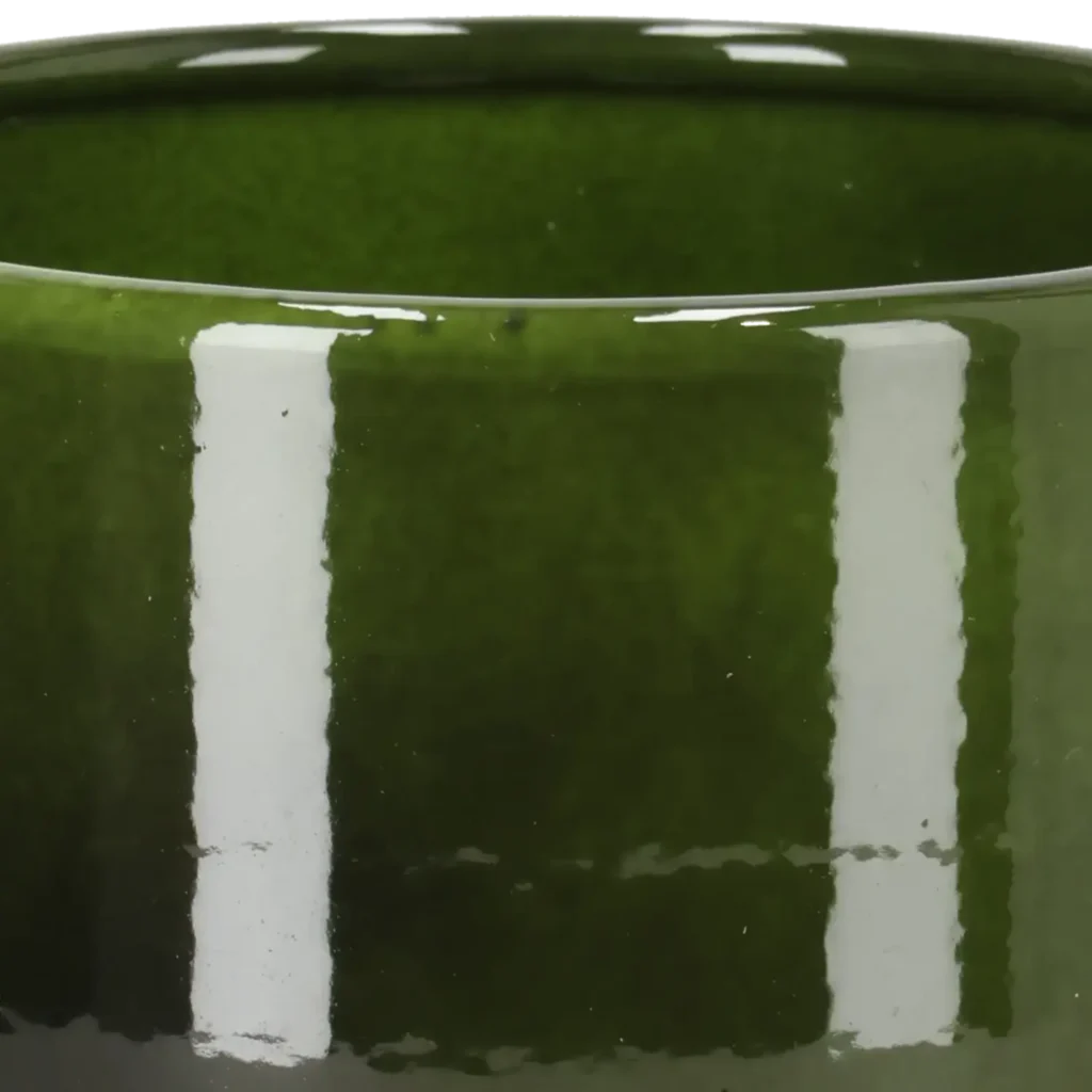 Closeup af Cylinder potte metal w/saucer H12,5 Ø 12,5 cm.