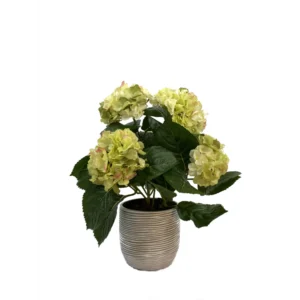 Kunstig hortensia limegrøn - H: 41 cm.