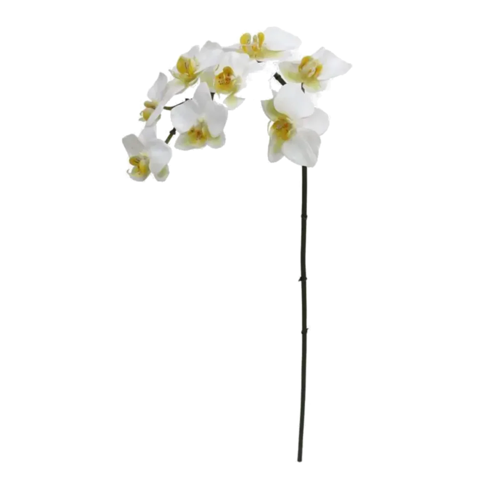Kunstig orkidé stilk hvid - H: 80 cm.