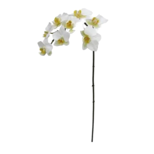 Kunstig orkidé stilk hvid - H: 80 cm.