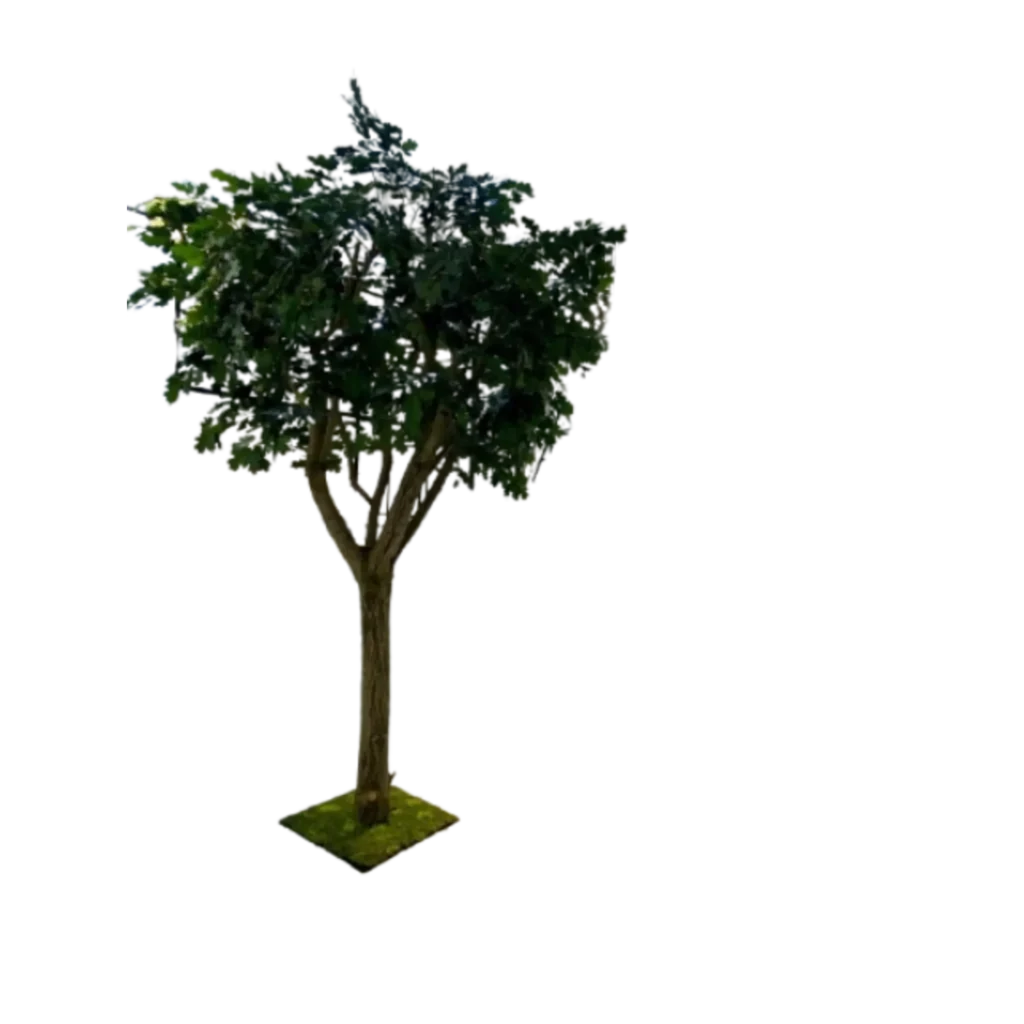 Kunstig egetræ ægte stamme H: 350 cm.