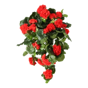 Kunstig pelargonie hængeplante rød L: 65 cm.