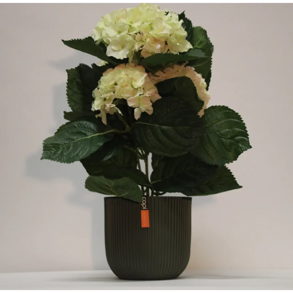 Kunstig hortensia limegrøn - H: 40 cm.