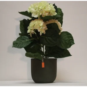 Kunstig hortensia limegrøn - H: 40 cm.
