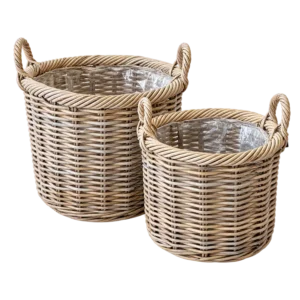 Rattan kurv rund Ø33 H30 cm.