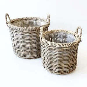Rattan kurv rund Ø33 H30 cm.