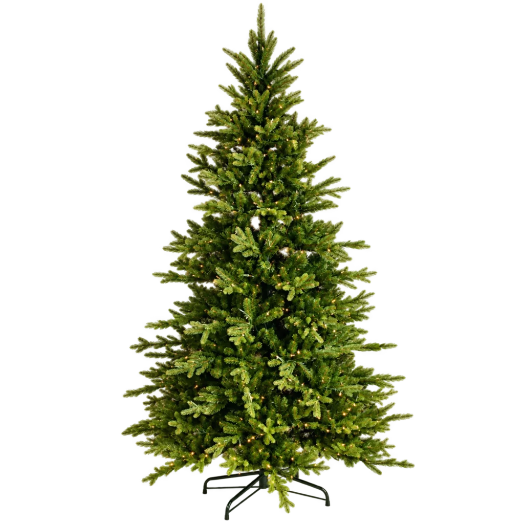 Kunstig juletræ med lys - H: 210 cm.