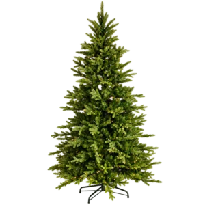 Kunstig juletræ med lys - H: 210 cm.