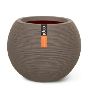 Vase Ball Rib Warm Taupe Ø40 H32 cm.
